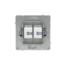Компьютерная розетка RJ-45 без шторки, кат.5е двойная, KANT, белая магнолия