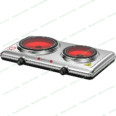 Плита настольная электрическая Energy EN-911 серебристый, 2,1 кВт, ТЭН, конфорки - 2, стеклокерамика, поворотные переключатели