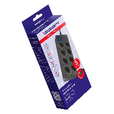 Сетевой фильтр Ippon BK-8-EU-5-16-B 5м (8 розеток) черный (коробка)