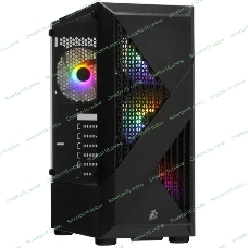 Компьютерный корпус 1STPLAYER FIREROSE F3-A черный ATX, TG 4x120мм LED fans inc. F3-A-BK-4F1