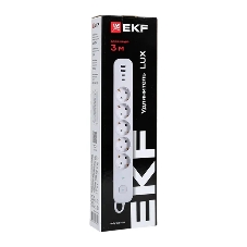 Удлинитель EKF UBA-LUX-503-TC 5х3 м IP20 2USB 2.4А+2type-C LUX 1.5 кв.мм
