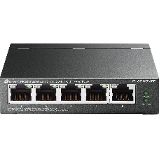 Коммутатор TP-Link TL-SG105MPE Easy Smart с 5 гигабитными портами (4 порта PoE+), 802.3af/at, бюджет PoE — 120 Вт, стальной корпус