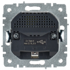 Розетка 1-местная IEK BRITE РЮш10-1-БрБ (BR-R14-16-U21-D21-K01) 16А, с USB A+A 2.1А, с заземлением с защитными шторками, белый