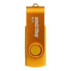 Флешка USB Smartbuy Twist Yellow (SB004 Gb2TWY), 4 Gb, USB 2.0, R/W 10/7, желтый