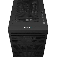 Компьютерный корпус Deepcool CH360 без БП, боковое окно (закаленное стекло), 2x140мм ARGb LED вентилятор спереди и 1x120мм ARGb LED вентилятор сзади, черный, mATX