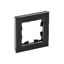Рамка 1-местная IEK BRITE РУ-1-1-БрЧ (BR-M12-M-K02) металл черный