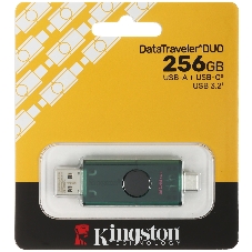 Флешка USB Kingston DataTraveler Duo (DTDEG2/256Gb), 256Gb, USB3.2/Type-C, R/W 150/60, зеленая