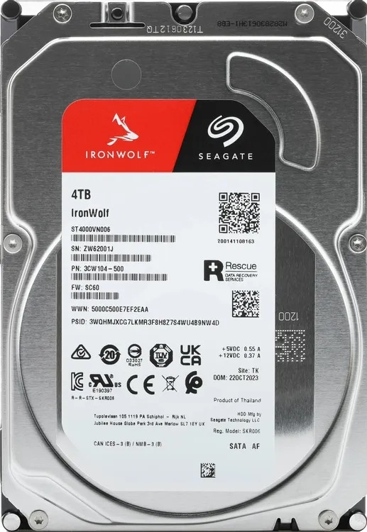 Жесткий диск HDD Seagate IronWolf 4Tb 5400rpm SATA 256Mb 3.5