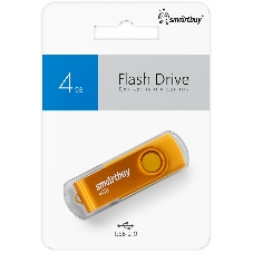 Флешка USB Smartbuy Twist Yellow (SB004 Gb2TWY), 4 Gb, USB 2.0, R/W 10/7, желтый