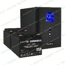 Комплект источника бесперебойного питания Exegate EX295989RUS + батарея 40Aч EX282976RUS 2шт (инвертор, синус, для котла) ExeGate SineTower SZ-2000.LCD.AVR.3SH.1C13.USB <2000VA/1600W, чистый синусоида, LCD дисплей, AVR, 3хSchuko+1хC13, USB, линейно-интерактивный, черный> + батарея ExeGate DT 1240 (12В, 40А·ч) 2шт