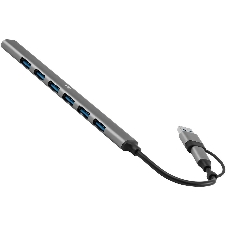 USB-концентратор Digma DHUB-7USB-AC-2.0, USB-C + USB-A, USB 2.0 7 портов, USB