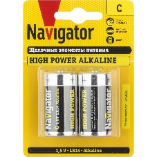 Элемент питания Navigator NBT-NE-LR14-BP2 94754, 1.5 В