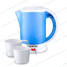 Чайник электрический дорожный Centek CT-0054 синий, 600 мл, 650 Вт