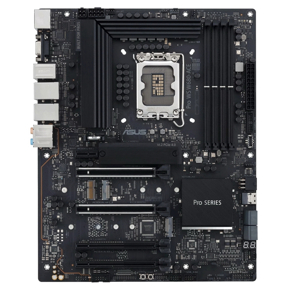 Материнская плата ASUS Pro WS W680-ACE, LGA1700, Intel W680, 4xDDR5, 4xSATA, 3xM.2, 1xPCIe 5.0 x16, DisplayPort, HDMI, D-Sub, 2x2.5Gb LAN, USB Type-C, 5x3.5 мм, 7.1, ATX