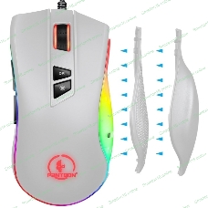 Мышь проводная Jet.A Panteon PS88 белый, 6200 dpi, USB, кнопки - 9