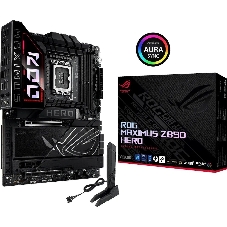 Материнская плата ASUS ROG MAXIMUS Z890 HERO, LGA 1851, Intel Z890, 4xDDR5, 4xSATA, 6xM.2, 1xPCIe 5.0 x16, 1xPCIe 4.0 x4, 1xPCIe x1, 1xHDMI, 2xUSB-C (видеовыход), 4xUSB-A 3.2 Gen 1, 4xUSB-A 3.2 Gen 2, 1xUSB-C 3.2 Gen 2, 2xUSB-C Thunderbolt 4, 2x 5Gb LAN, 2x3.5 мм, 7.1, ATX