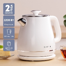 Чайник электрический Galaxy Line GL 0331, белый, пластик, 2200 Вт, 1.8 л