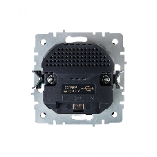 Розетка 1-местная IEK BRITE РЮш10-1-БрЧ (BR-R14-16-U21-D21-K02) 16А, с USB A+A 2.1А, с заземлением с защитными шторками, черный