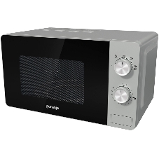 Микроволновая печь Gorenje MO20E1S серебристый, 20 л, 800 Вт, переключатели - поворотный механизм