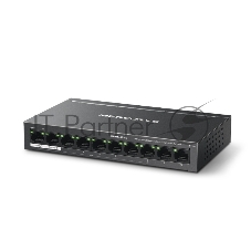 Коммутатор Mercusys MS110P, 8×100 Мбит/с PoE + 2×100 Мбит/с Uplink, неуправляемый