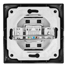 Розетка компьютерная RJ45 скрытой установки IP20, черная 
