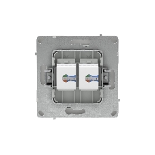 Компьютерная розетка RJ-45 без шторки, кат.5е двойная, KANT, белый песок