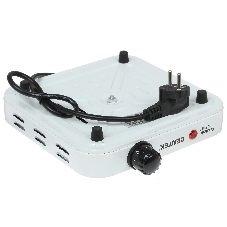Плита настольная электрическая Centek CT-1508 белый, 1 кВт, ТЭН, конфорки - 1, эмаль, поворотные переключатели