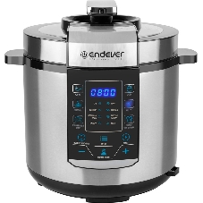 Скороварка-мультиварка электрическая Endever Vita-134, стальной, мощность 1200 Вт, емкость 6л, 20 авторежимов работы, книга рецептов