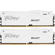 Оперативная память Kingston Fury Beast, DDR5, 32Gb (2x16GB), 5600MHz, CL36, DIMM, радиатор, RGB, белый