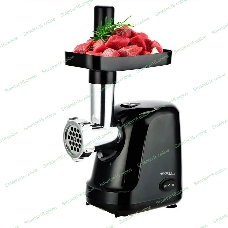 Мясорубка электрическая KELLI KL-5007 черный, 2400 Вт, 3.0 кг/мин, реверс, защита от перегрузки, насадки - 2