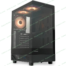 Компьютерный корпус HSPD F510, Panoramic Mid Tower, черный, TG, 0.5 SPCC, 3x120мм ARGb ATX, mATX, mITX 180/280/160мм 1x2.5