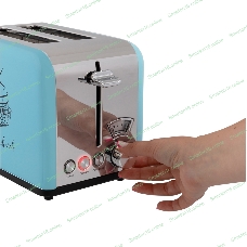 Тостер VLK Palermo 100, мощность 900 Вт, голубой, 5 регулировок поджаривания
