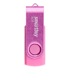 Флешка USB Smartbuy Twist Pink (SB008Gb2TWP), 8Gb, USB 2.0, R/W 15/5, розовый