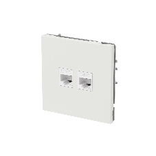Компьютерная розетка RJ-45 без шторки, кат.5е двойная, KANT, белый песок