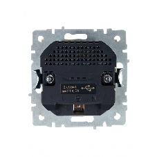 Розетка 1-местная IEK BRITE РЮш10-1-БрКр 16А, с USB A+A 2.1А, с заземлением с защитными шторками, бежевый