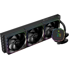 Система жидкостного охлаждения Thermalright Frozen Horizon 360 Digital (360мм, LED temp., Black, ARGB/Fans: 3x120мм, 68.9CFM, 28.2dBA, 2000RPM/Pump height 53.2мм, Rad thickness 27мм/S: 1700, 1200, 1851, 115X, AM5, AM4)