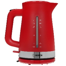 Электрочайник Bosch TWK4M224 красный, 1.7 л, 2200 Вт, скрытый нагревательный элемент