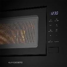 Встраиваемая микроволновая печь Kuppersberg HMW 620 B, объем 20 л, мощность 700 Вт, поворотный стол, High-Tech, 9 автоматических программ, гриль, сенсорное управление, черный