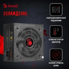 Блок питания Bloody BD-PS600W, 600Вт, 80 PLUS белый, 120мм, черный