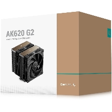 Кулер для процессора DEEPCOOL AK620 G2 LGA1851/1700/1200/115X/AM5/AM4 (8шт/кор, TDP 260W, PWM, DUAL Fan 120мм, 6 тепл. трубок, Copper Base, Wood-grain top cover, черный) RET (R-AK620G2-BKNNMN-GJD)