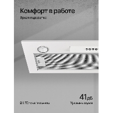 Вытяжка встраиваемая Kuppersberg Inlinea 70 WX белый/нержавеющая сталь, 70 см, 1300 куб. м/ч, 41 дБ
