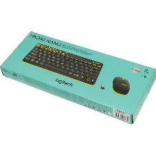 Комплект клавиатура+мышь Logitech MK240 Nano беспроводной, USB, 1000 DPI, чёрный