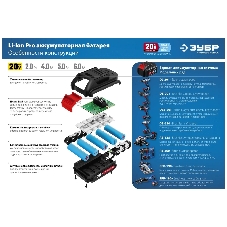 Аккумуляторная батарея ЗУБР Профессионал ST7-20-2, 20В, Li-Ion, 2Ач, тип T7