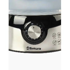 Пароварка Sakura SA-7215 чёрный, 9 л, ярусы - 3, 800 Вт, механическое