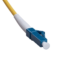 Патч-корд оптический Cabeus Tight Buffer, Simplex SC/LC, OS2 9/125, LSZH, 1,5м, Ø 3мм, синий хвостовик, жёлтый
