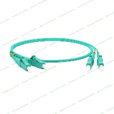 Коммутационный шнур оптический Hyperline, Duplex LC/LC, OM3 50/125, LSZH, 20м, d= 2мм, голубой хвостовик, голубой