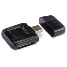 Кард-ридер Buro BU-CR-110 черный/MMC/MS/MS Duo/MS Micro M2/MS Pro/RS-MMC/SD/SDHC/TF/micro-SD/miсro-SDHC/USB 2.0/пластик