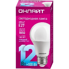 Лампа светодиодная ОНЛАЙТ 61141 OLL-A60-12-230-6.5K-E27 грушевидная