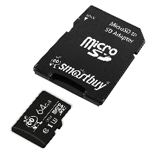 Флеш карта Smartbuy (SB64GbSDCCTV) micro SDXC 064Gb cl10 U3 V30 + адаптер