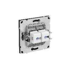 Компьютерная розетка RJ-45 без шторки, кат.5е двойная, KANT, черный уголь